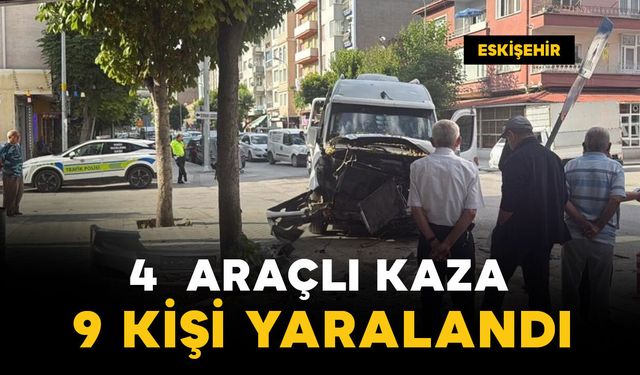 4 araçlı kaza: 9 kişi yaralandı