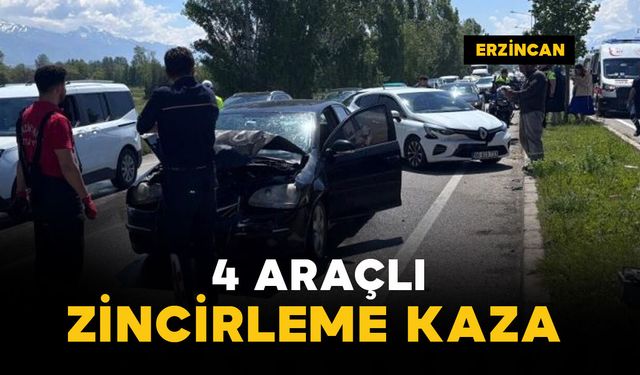 4 araçlı zincirleme kaza korkuttu