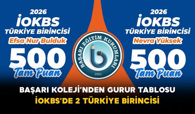 Başarı Koleji’nden gurur tablosu: İOKBS’de 2 Türkiye birincisi
