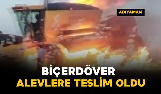 Biçerdöver alevlere teslim oldu