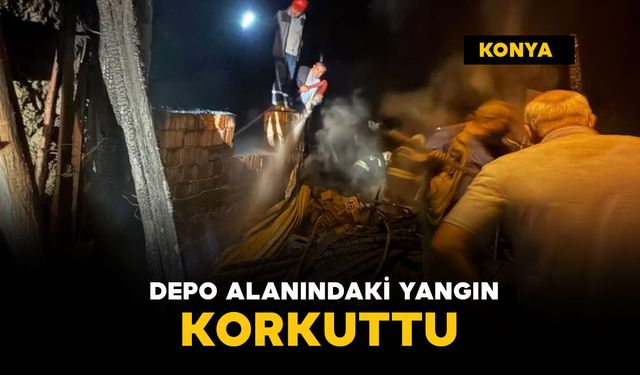 Depo alanında çıkan yangın korkuttu