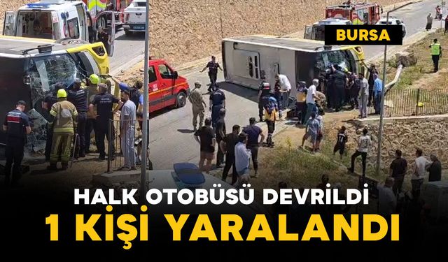 Halk otobüsü devrildi: 1 yaralı