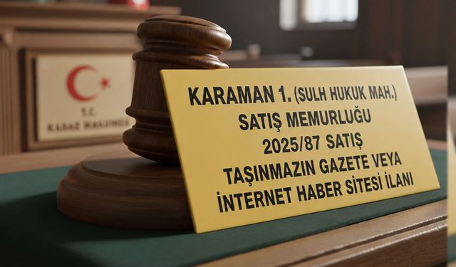 KARAMAN 1. SULH HUKUK MAHKEMESİ SATIŞ MEMURLUĞU’NDAN TAŞINMAZIN SATIŞI İLANI