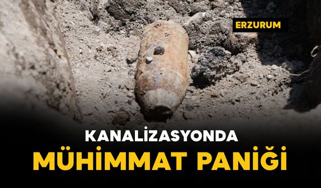 Kanalizasyon hattı kazısında mühimmat paniği