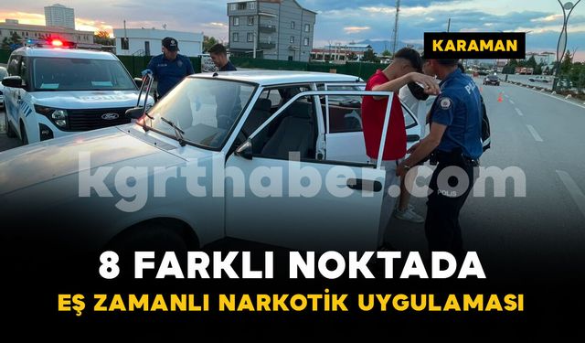 Karaman'da 8 farklı noktada narkotik uygulaması