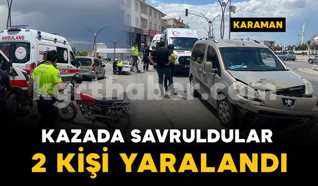Kavşakta korkutan kaza: 2 kişi yaralı