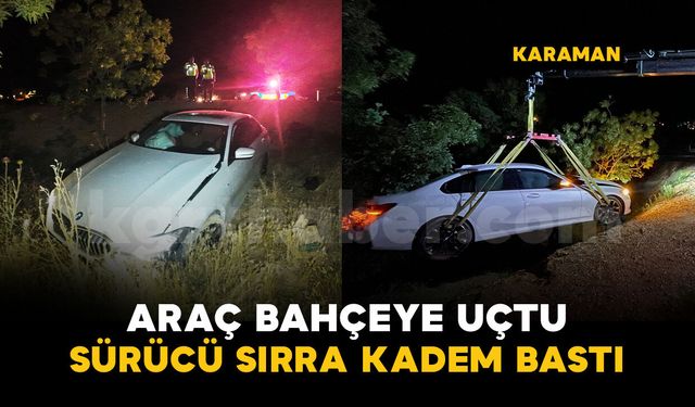Kontrolden çıkan otomobil ağaçlık alana uçtu: Sürücü sırra kadem bastı