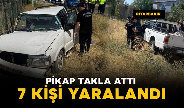 Pikap takla attı: 7 yaralı