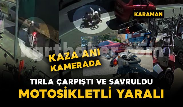 Tırla çarpışan motosiklet böyle savruldu: 1 yaralı
