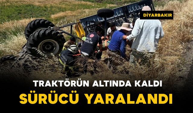 Traktörün altında kalan sürücü yaralandı