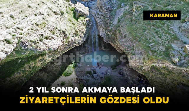 2 yıl sonra yeniden akan Akpınar Şelalesi ziyaretçilerin gözdesi oldu