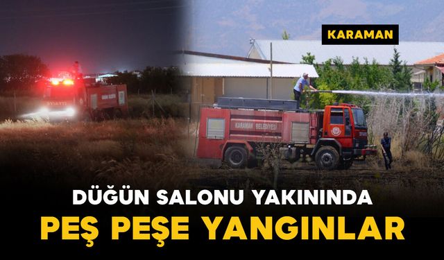Düğün salonu yakınındaki otluk alanda peş peşe yangın