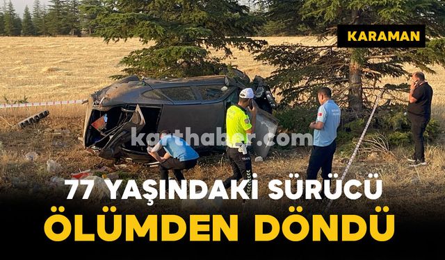 Hurdaya dönen araçtan yaralı halde kurtuldu
