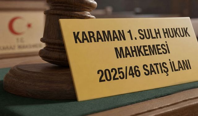 KARAMAN MERKEZDE 1 TAŞINMAZ İCRADAN SATIŞA ÇIKARILDI