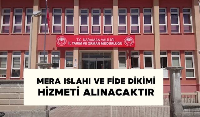MERA ISLAHI VE FİDE DİKİMİ HİZMETİ ALINACAKTIR