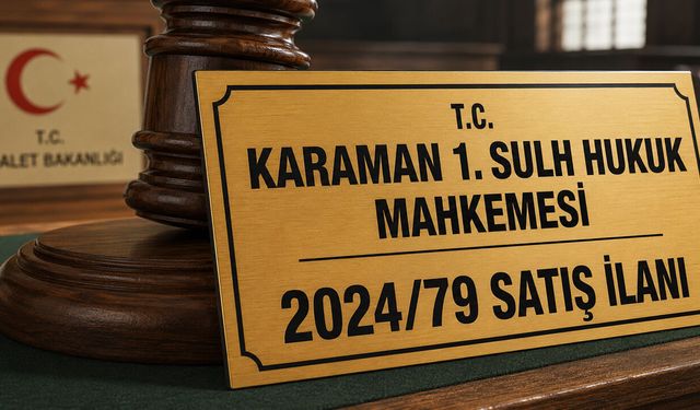 KARAMAN 1. SULH HUKUK MAHKEMESİ SATIŞ MEMURLUĞU’NDAN TAŞINMAZIN SATIŞI İLANI