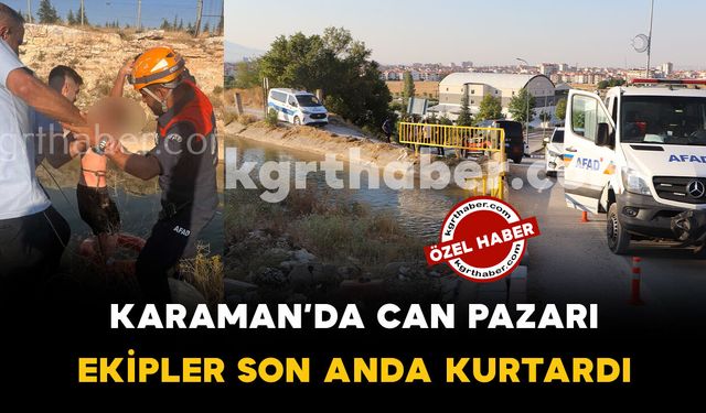 Karaman'da Sulama Kanalında Can Pazarı: Akıntıya Kapılan Çocukları İtfaiye ve AFAD Kurtardı