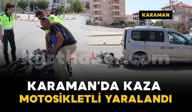 Kırmızı ışıkta duran hafif ticari araca motosiklet arkadan çarptı: 1 yaralı
