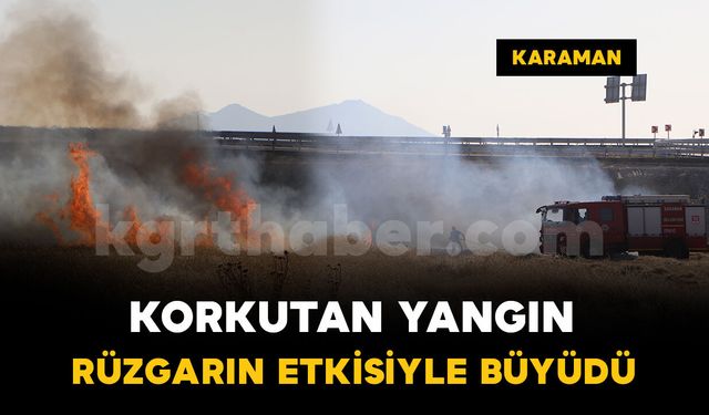 Tarlada çıkan yangın rüzgarın etkisiyle büyüdü: İtfaiyeden hızlı müdahale