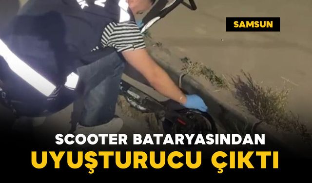 Uyuşturucuyu scooter bataryasında sakladı