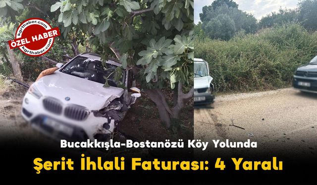 Bostanözü Köy Yolu'nda Şerit İhlali Faturası: 4 Yaralı