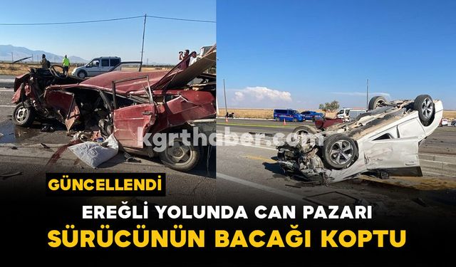 Ereğli Yolunda Can Pazarı: Feci Kazada Sürücü Bacağından Ağır Yaralandı