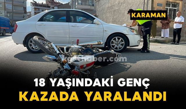 Karaman'da kazada genç sürücü yaralandı