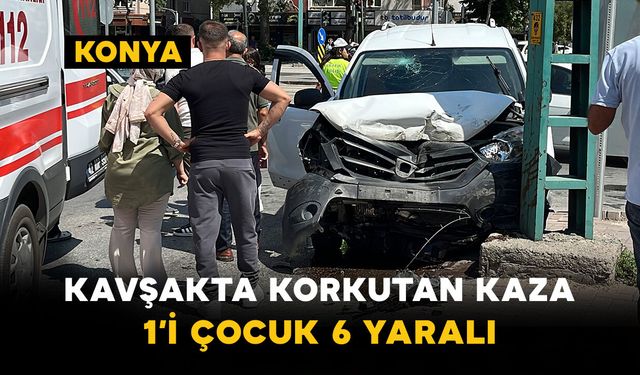 Kavşakta Korkutan Kaza: 1’i Çocuk 6 Yaralı