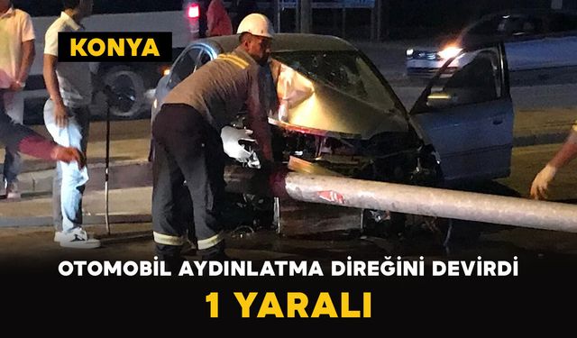 Otomobil Aydınlatma Direğini Devirdi: 1 Yaralı