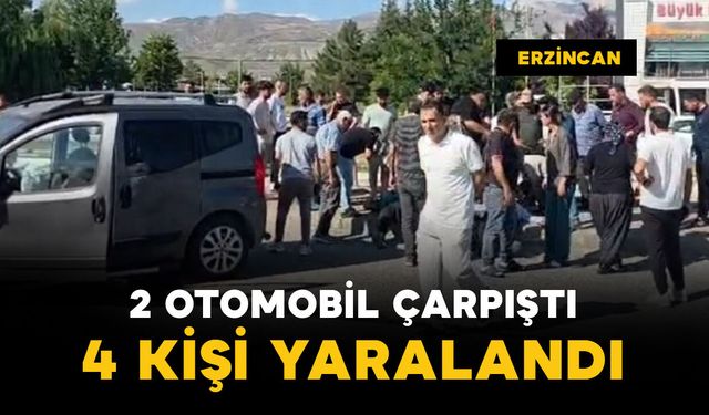 2 otomobil çarpıştı: 4 kişi yaralı