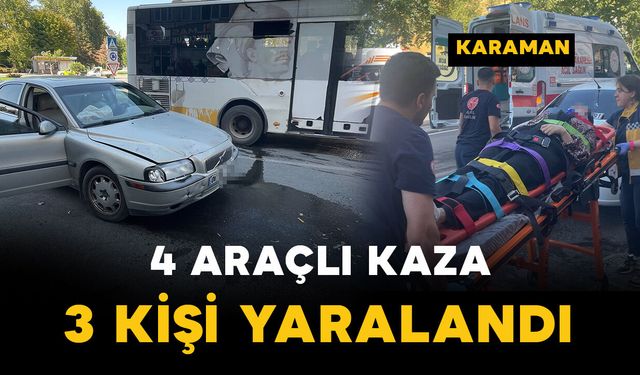 Karaman'da zincirleme kaza: 3 yaralı