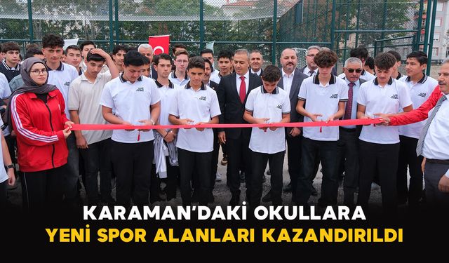 Karaman’daki okullara yeni spor alanları kazandırıldı