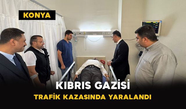 Konya'da Kıbrıs gazisi trafik kazasında yaralandı