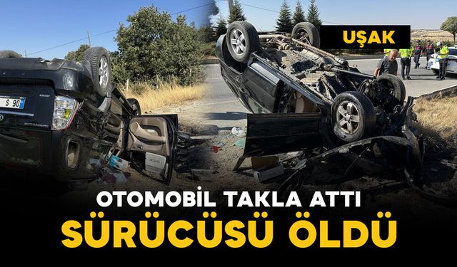 Takla atan otomobilin sürücüsü kurtarılamadı