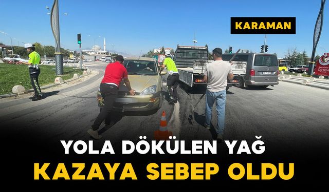 Yola dökülen yağ kazaya neden oldu: Otomobil beton dubaya çarptı