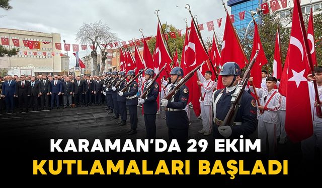 Karaman'da Cumhuriyet Bayramı kutlamaları çelenk sunma töreniyle başladı