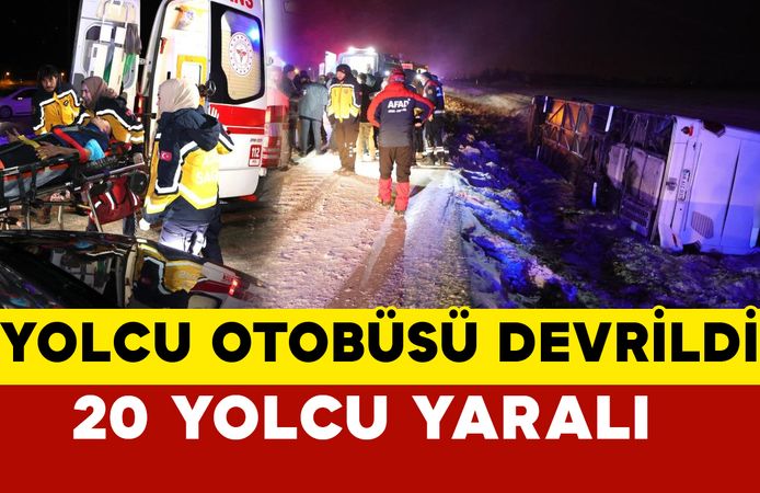 Aksaray’da Yolcu Otobüsü Şarampole Devrildi: 20 Yolcu Yaralandı