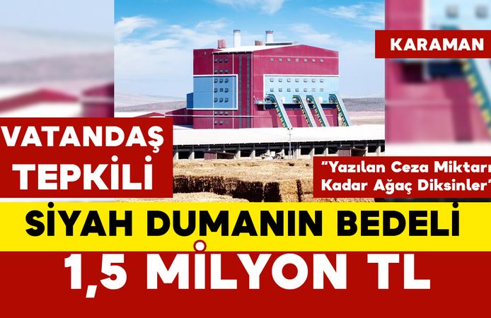 Karaman’daki Biyokütle Santrali'ndeki Siyah Dumanın Bedeli 1,5 Milyon TL