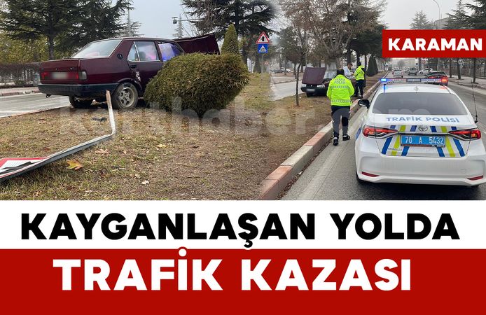 Kayganlaşan Yolda Kaza