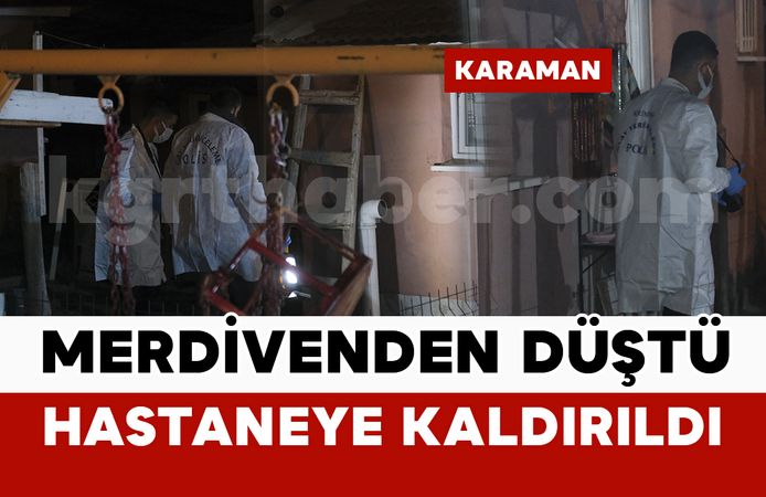 Bahçedeki merdivenden düşen adam hastanelik oldu