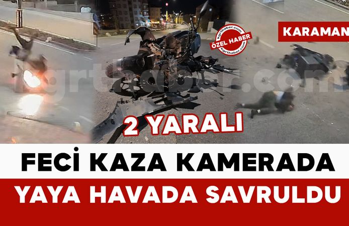 Karaman'da feci kaza anı kamerada, yaya havada savruldu: 2 yaralı