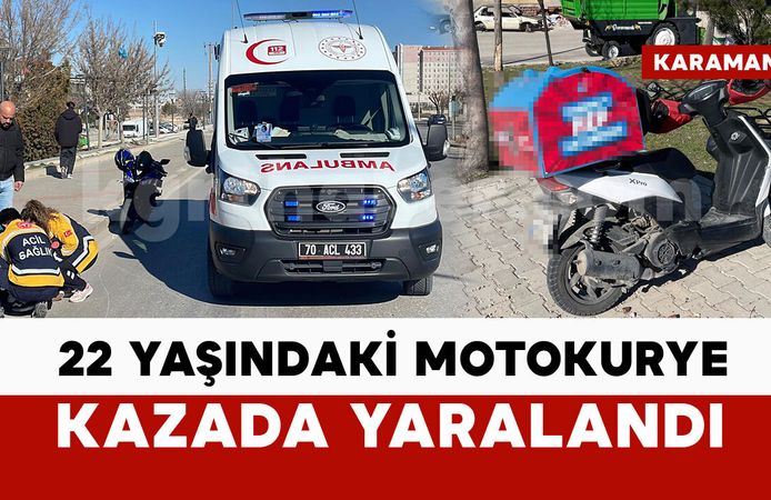 Kontrolden çıkan motosiklet devrildi: motokurye yaralı