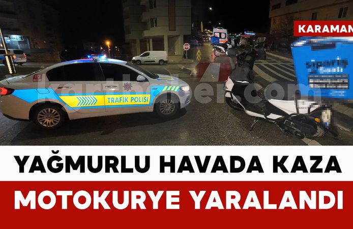 Yağışlı havada kontrolden çıkan motosiklet devrildi: 1 yaralı