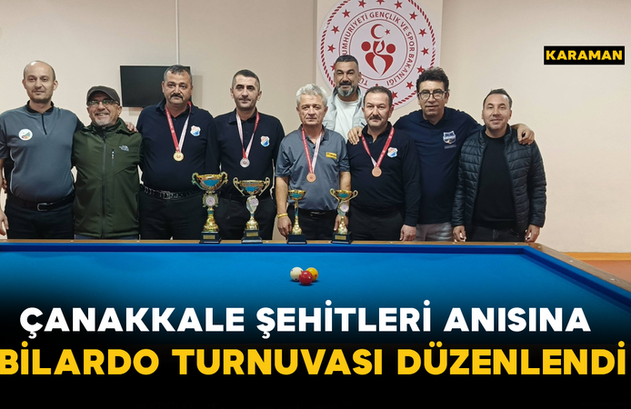Çanakkale Şehitleri Anısına Bilardo Turnuvası Düzenlendi