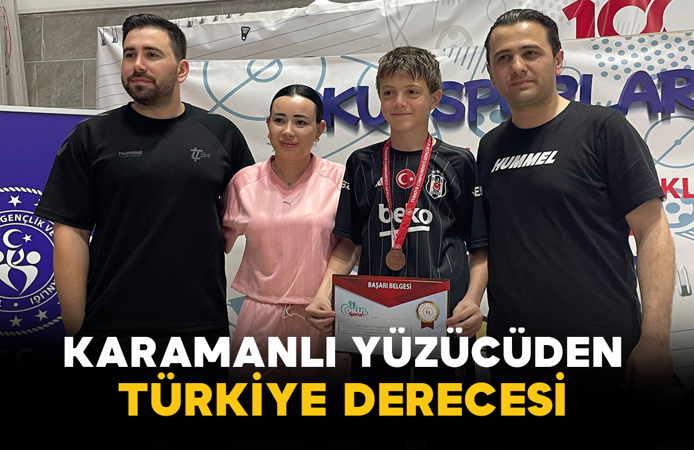 Karamanlı Yüzücüden Türkiye Derecesi