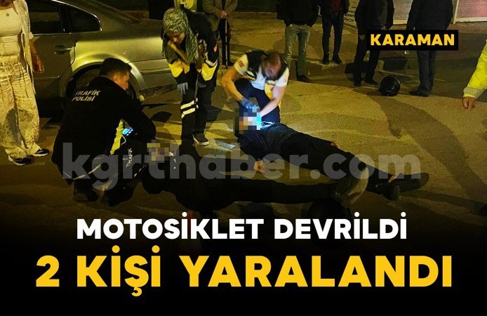 Kontrolden çıkan motosiklet devrildi: 2 yaralı