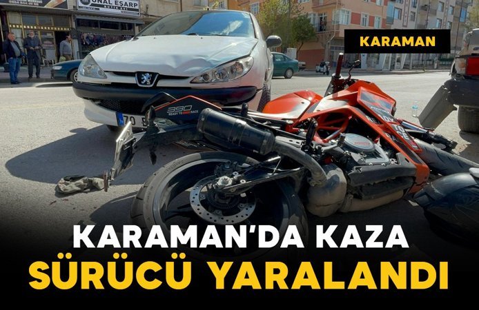 Otomobille çarpışan motosiklet park halindeki araca çarptı: 1 yaralı