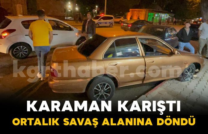 Karaman’da kontrolden çıkan araç ortalığı savaş alanına çevirdi