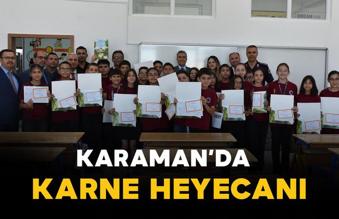 Karaman'da öğrencilerin karne sevinci