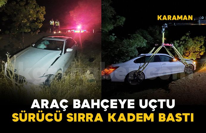 Kontrolden çıkan otomobil ağaçlık alana uçtu: Sürücü sırra kadem bastı